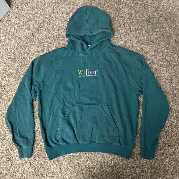 Vintage Wilbur Soot 1996 Operating‎ System Green Fleece Lined Hoodie Size Large - Picture 1 of 13